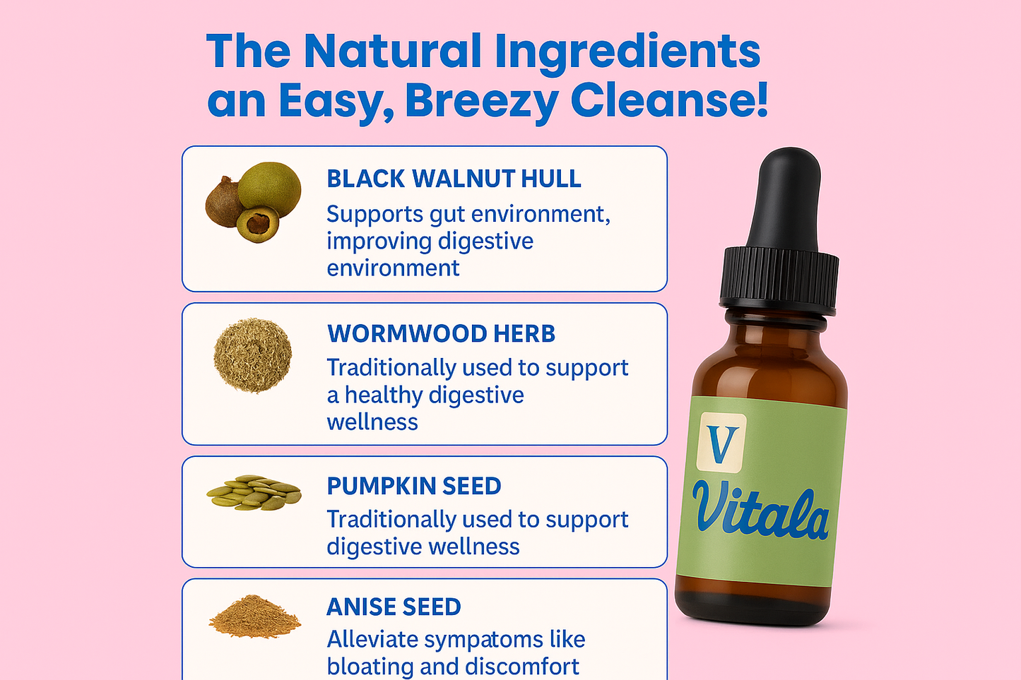 Vitala Natural Ingredients - All 4 Ingredients Visible